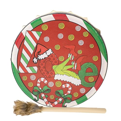 Birtern Schamanische Percussion-Handtrommel – Weihnachtsmusik-Percussion-Instrument | Schamanisches Instrument, modisches Desktop-Ornament für Heimdekoration, Trommel-Soundheilungswerkzeug von Birtern