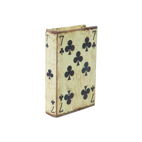 Biscottini Spielkartenbox aus Holz L10,5xPR3,5xH14,5 - Spielkartenbox mit Stoff bezogen und antik - Box mit Kartenspiel von Biscottini