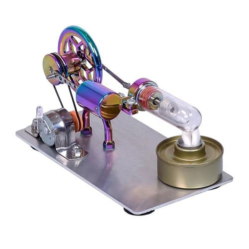 Bisofice Heißluft Stirlingmotor Stirling Motor Modell mit LED Licht, Sterling Engine Kit Pädagogisches Spielzeug, Wissenschaftliches Experimentiermodell, Geburtstagsgeschenk Kinder von Bisofice