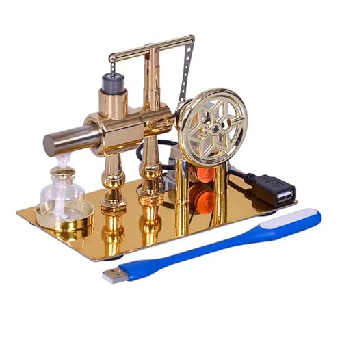 Bisofice Stirlingmotor Sterling Engine Kit Heißluft Stirling Motor Modell mit LED-Licht, Bürodekoration, DIY-Pädagogisches Experimentierwerkzeug, Lernspielzeug Lehrer, Erwachsene und Kinder von Bisofice