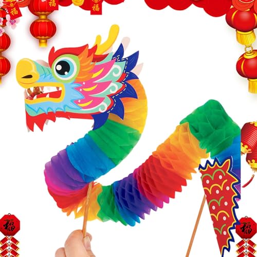 Bitong Papierdrachenpuppe – tragbare 3D-chinesische Papierdrachen-Girlande – Mond-Neujahrsdrachen-Geschenke, multifunktionales Jahr des Drachens, Puppen-Kits für Frühlingsfest von Bitong