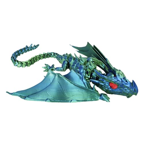 Flexibler beweglicher Drache, mysteriöser Drache, Fidget-Spielzeug, Sammlerstück, Kristalldrache, mythische Teile, 3D-gedruckter Drache mit Flügeln, ineinandergreifenden Körpersegmenten und Beinen von Bitong