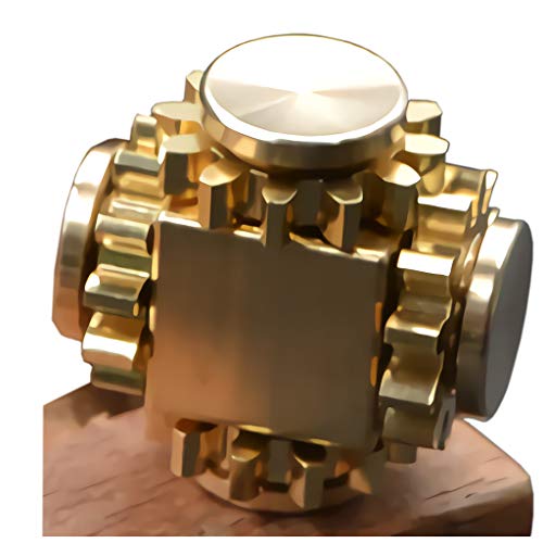 Pure Brass Fidget Cube Gears Linkage Fidget Toy Metal DIY EDC Focus Meditation Break Bad Habits ADHD (Brass) von Bitopbi