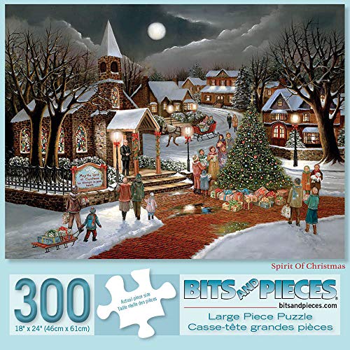 Bits and Pieces 300 Große Teile Puzzle für Erwachsene Geist von Weihnachten 300 Pc Ferien Kirche Jigsaw von Künstler H. Hargrove von Bits and Pieces