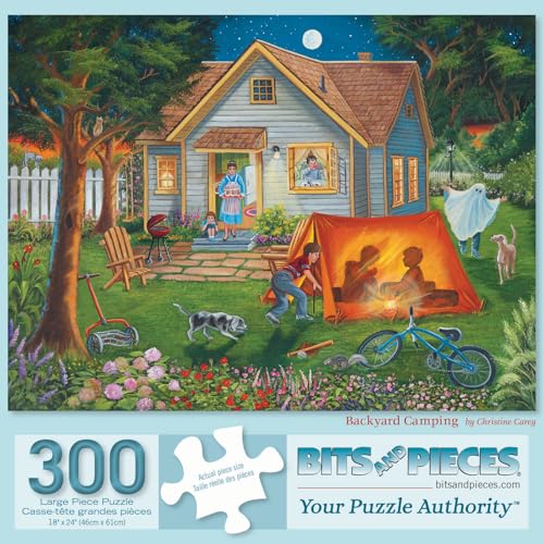 Bits and Pieces 300 Große Teile Puzzle für Erwachsene Hinterhof Camping Familie Fun House Puzzle by Artist Christine Carey 300 Pc Jigsaw von Bits and Pieces