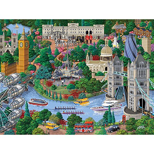 Bits and Pieces 300 Große Teile Puzzle für Erwachsene London Blick auf die Stadt 300 Pc England Jigsaw von Künstler Joseph Burgess von Bits and Pieces