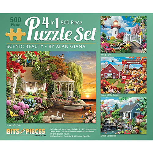 Bits and Pieces 4-in-1 Multi-Pack – 500 Teile Puzzle für Erwachsene – 500 Teile großes Puzzle-Set von Künstler Alan Giana – 40,6 x 50,8 cm von Bits and Pieces