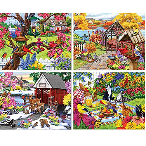 Bits and Pieces - 4-in-1 Multipack 300 Teile Puzzle für Erwachsene -300-teiliges Puzzle-Set Bundle von Nancy Wernersbach - 41 cm x 51 cm von Bits and Pieces