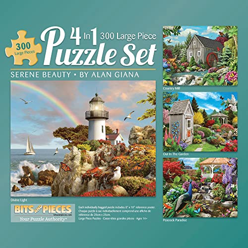 Bits and Pieces - 4-in-1 Multipack – 300 Teile Puzzles für Erwachsene – jedes misst 46 cm x 61 cm – Serene Beauty vom Künstler Alan Giana von Bits and Pieces