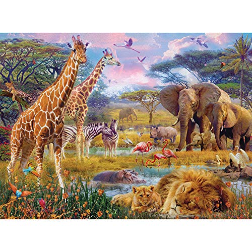 Bits and Pieces - 500-teiliges Puzzle für Erwachsene – Savannah-Tiere – 500 Teile Dschungel-Szenen-Puzzle von Künstler Jan Patrik. von Bits and Pieces