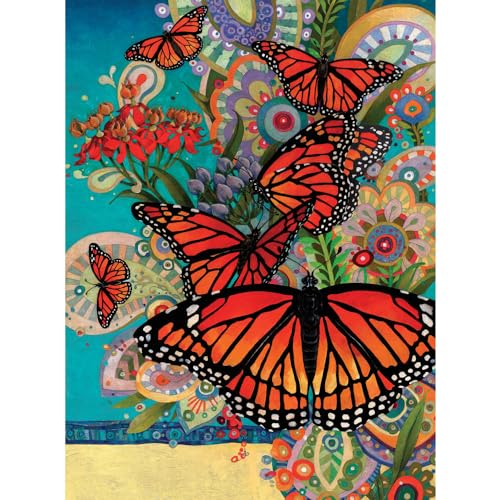 Bits and Pieces David Galchutt Puzzle mit 1000 Teilen für Erwachsene, 50,8 x 68,6 cm, Monarch Madness, bunte Schmetterlinge, 1000 Teile von Bits and Pieces