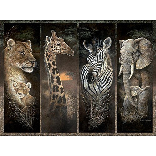 Bits and Pieces Puzzle - Motiv: Pride of Africa - 1000 Teile - Afrikanische Tiere: Löwe, Giraffe, Elefant und Zebra - von Ruane Manning von Bits and Pieces