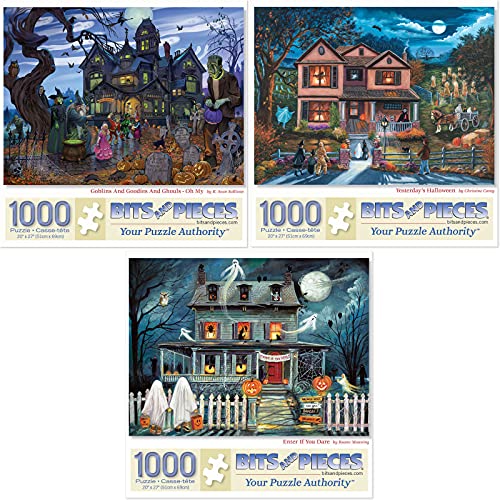 Bits and Pieces - Vorteilsset mit drei (3) 1000 Puzzle-Puzzles für Erwachsene – jedes Puzzle misst 51 cm x 69 cm – Goblins und Goodies, Halloween von Bits and Pieces