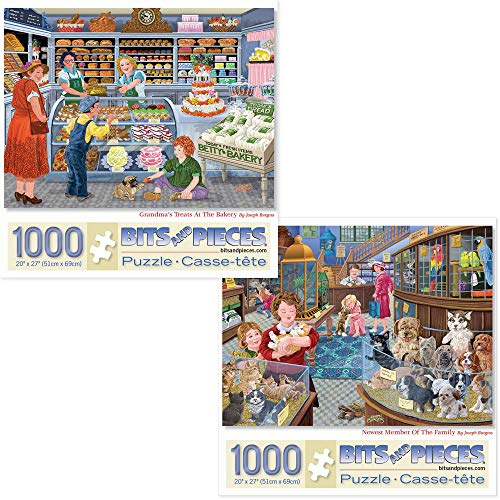 Bits and Pieces - Vorteilsset mit zwei (2) 1000 Teilen Puzzles für Erwachsene – jedes Puzzle misst 50.8 x 68.6 cm – Grandma's Treats at the Bakery von Bits and Pieces