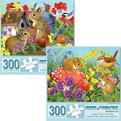 Bits and Pieces - Vorteilsset mit zwei (2) 300-teiligen Puzzles für Erwachsene – jedes Puzzle misst 45,7 x 61 cm – 300 Teile Puzzles von Künstler Jane Maday von Bits and Pieces