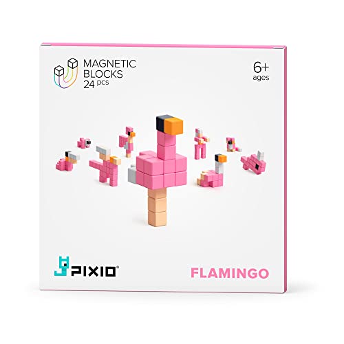 Bizak, Pixio 24 Stück, Machen Sie so viele Kombinationen wie Fantasie, CREA Neue und lustige Charaktere mit diesem Set mit endlosen Möglichkeiten, Alles kombinierbar. Flamingo (64245010) von Bizak