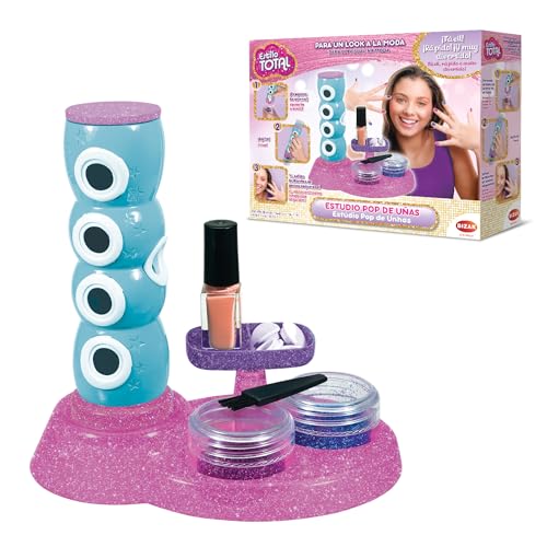 Bizak 35005068 Nagelstudio, Pop-Nagelstudio, Maniküre-Set, mit Aufklebern, Nagellack und Glitzer zum Dekorieren der Nägel, Schönheitsspiel für Jungen und Mädchen, Bizak (35005068) von Bizak