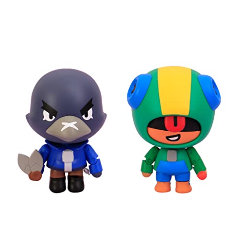 Bizak Brawl Stars 64116016 Action-Figur, 2 Stück, Crow Leon, Kampf-Multiplayer-Figuren, beweglich, 11 cm von Bizak