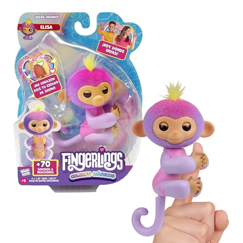 Bizak Fingerlings 61853181-1, magische Farben, interaktives Haustier mit über 70 Geräuschen und Bewegung, reagiert auf Berührung, hält an Ihrem Finger, Spielzeug für Kinder ab 3 Jahren von Bizak