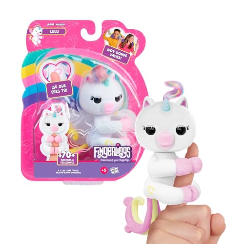 Bizak Einhorn Lulu Fingerlings mit über 70 Geräuschen und Reaktionen, Fell zum Stylen, mit Glitzer auf seinen Pfoten und Seiner eigenen Persönlichkeit (61850005) von Bizak