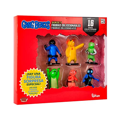 Bizak Gang Beasts, Packung mit 8 Figuren im Anzug, gelbes Huhn, Sammelfiguren des Kampfspielers (64117020), 64117020-1 von Bizak