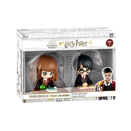 Bizak Harry Potter 2er Pack Figuren 8 cm, Hermine und Harry mit Buch, Sammleredition, Detailgenauigkeit, 13 Sammelfiguren, empfohlen ab 3 Jahren (64115016) von Bizak