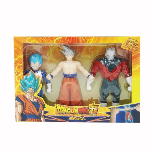 Bizak MONSTERFLEX 64390231-5 Dragon Ball-Figuren, Größe Maxi Set 3, super dehnbar und elastisch, 12 Stück zum Sammeln, für Erwachsene Fans und Kinder ab 4 Jahren von Bizak