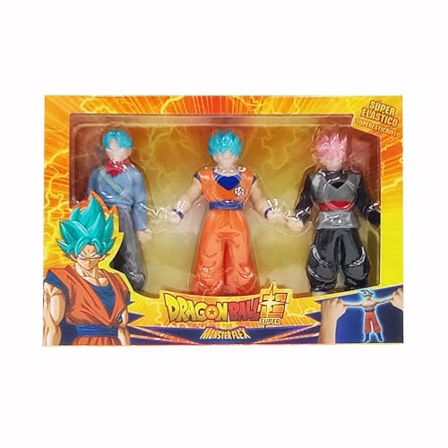 Bizak MONSTERFLEX 64390231-6 Dragon Ball-Figuren, Größe Maxi Set 3, super dehnbar und elastisch, 12 Stück zum Sammeln, für Erwachsene Fans und Kinder ab 4 Jahren von Bizak