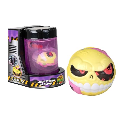 Bizak Madballs 64432951-4 Schleimlabor, Monsterköpfe mit Schleim und ekligen Accessoires wie Larven, verrückter Totenkopf, 4 zum Sammeln, ab 4 Jahren von Bizak