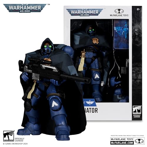 Bizak McFarlane Figur Space Marine Eliminato von Warhammer 40000, Online-Videospiel, 18 cm, bewegliche Malskulptur, Zubehör und Ausstellungsbasis, (64380963) von Bizak