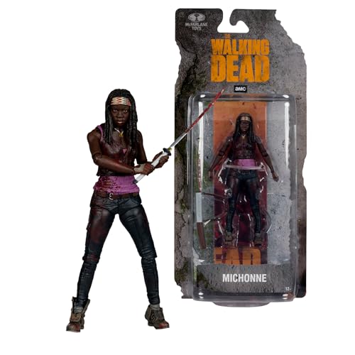 Bizak McFarlane The Walking Dead Michonne bewegliche Figur, 12 cm, 20 Gelenkpunkte für Posen, mit Zubehör und Lesezeichen, für Sammler und Fans (64384344) von Bizak