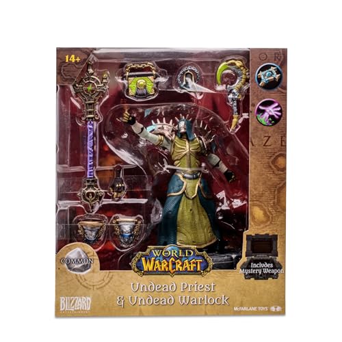 Bizak McFarlane World of Warcraft Collection, Undead Priest und Warlock-Skulptur, Videospielfigur 15 cm mit Zubehör und Einer geheimen Spielzeugwaffe, für Sammler, 14 Jahre, (64386674) von Bizak