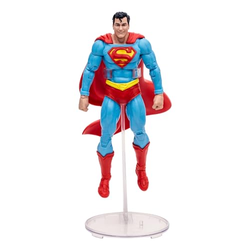 McFarlane DC Multiverse Klassische Superman-Skulptur, 18 cm bewegliche Figur mit Originaldesign, Flugbasis, Sammelkarte und Zubehör, +12 Jahre, Bizak (64387108) von McFarlane