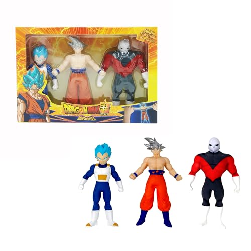 Bizak Monster Flex Dragon Ball-Figuren, Set 3, super ausziehbar und elastisch, 12 Stück zum Sammeln, für Erwachsene Fans und Kinder ab 4 Jahren (64390231-3) von Bizak