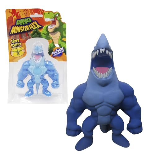 Bizak Monsterflex 64390007-12 Dinosaurier-Modelle, Sharko, super ausziehbar und elastisch, 25 cm, 14 zum Sammeln, für Erwachsene Fans und Kinder ab 4 Jahren von Bizak