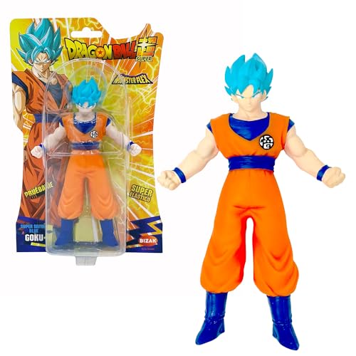 Bizak Monsterflex Dragon Ball Goku Blue Super-Saiyajin Figur, Super Dehnbar und elastisch, 25 cm, 12 zum Sammeln, für Erwachsene Fans Sammler und Kinder ab 4 Jahren, (64390230) von Bizak