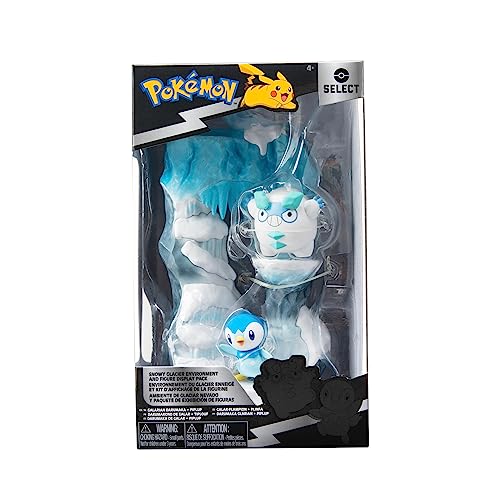 Bizak Pokemon Mini-Welt, schneebedeckter Hügel + 2 Galarian Darumaka & Piplup, Spielset mit verschiedenen Ebenen und Zwei Figuren enthalten (63222766) von Bizak