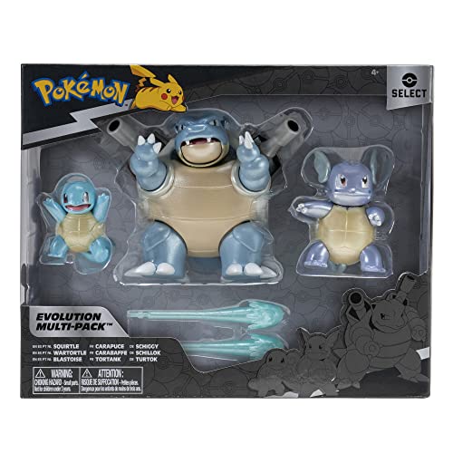 Bizak Pokemon Multipack Dreifache Evolution, Squirtle Evolution einschließlich Wartortle und Blastoise. Die Figuren wachsen je nach Evolution, 5, 8 und 12 cm, ab 4 Jahren (63222773) von Bizak