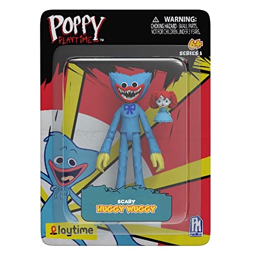 Bizak Poppy Playtime Huggy Wuggy Scary, bewegliche Actionfigur, 13 cm, mit Zubehör wie im Videospiel, Verschiedene Figuren zum Sammeln, ab 6 Jahren (64230014) von Bizak