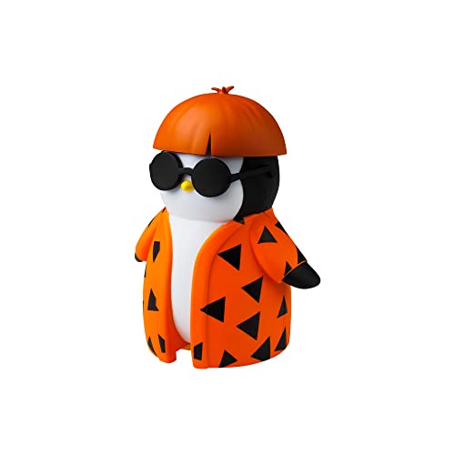 Bizak Pudgy Penguins Pinguin-Figur mit NFT-Zertifikat, einzigartiges digitales Erlebnis, mit orangefarbenem Rautenhemd und Hut, inklusive Zubehör (64116017) von Bizak