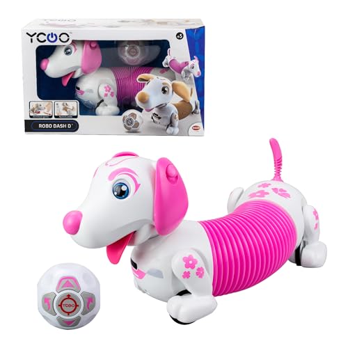 YCOO Robo Dash D Rosa, interaktiver Ferngesteuerter und autonomer Hund, kann hinter seinem Ball Laufen, hat Soundeffekte, Kinderspiel, Bizak (62008740-1) von YCOO