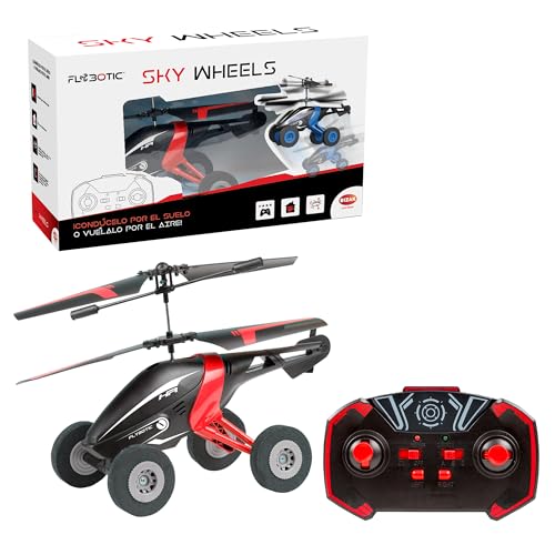 Bizak Sky Wheels Red Helikopter Radio Control Infrarot 2 Kanäle, mit Rädern, Fahren Sie es über den Boden oder fliegen Sie durch die Luft, ab 8 Jahren (62004777), für Kinder/Unisex. von Bizak