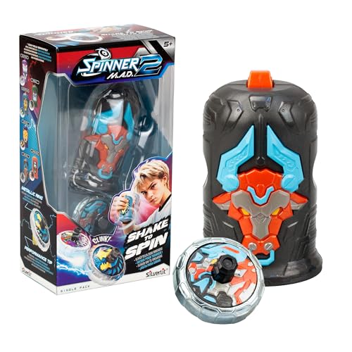 Spinner Mad 2 Shake, einzelner Kreisel mit fortschrittlichem Mechanismus, Dark Bull, Kampfspielzeug für Jungen und Mädchen ab 5 Jahren, 6 Sammeln, Bizak (62006323-6) von Bizak