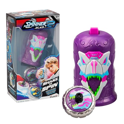 Spinner Mad 2 Shake, einzelner Kreisel mit fortschrittlichem Mechanismus, Elixir T-Rex, Kampfspielzeug für Jungen und Mädchen ab 5 Jahren, 6 Sammeln, Bizak (62006323-1) von Bizak