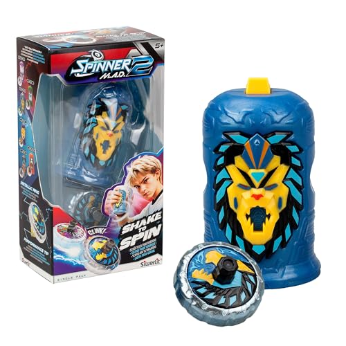 Spinner Mad 2 Shake, einzelner Kreisel mit fortschrittlichem Mechanismus, GostFire Lion, Kampfspielzeug für Jungen und Mädchen ab 5 Jahren, 6 Sammeln, Bizak (62006323-2) von Bizak