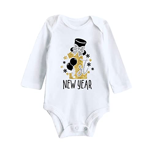 Bkazwe Babybody mit Spruch für Jungen Mädchen Weihnachten Strampler Neugeborenes Santa Baby Kleidung Kinder Weihnachtsmann Kostüm Weihnachten Familien Outfit Winter Kleidung My First Christmas von Bkazwe