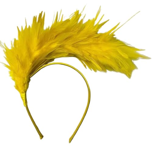 Bkazwe Bunt Feder Stirnband Fascinator Stirnbänder Cosplay Haarband Karneval Party Kopfschmuck Regenbogen Feder Haarreif Feder Kopfbedeckung Kostüm für Ostertag Hochzeit Halloween Party von Bkazwe