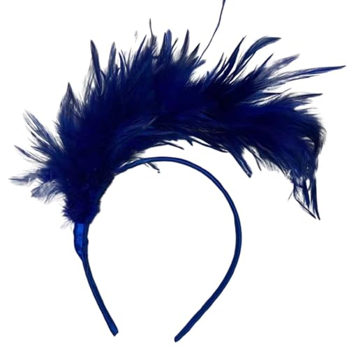 Bkazwe Bunt Feder Stirnband Fascinator Stirnbänder Cosplay Haarband Karneval Party Kopfschmuck Regenbogen Feder Haarreif Feder Kopfbedeckung Kostüm für Ostertag Hochzeit Halloween Party von Bkazwe