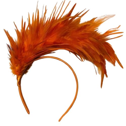 Bkazwe Bunt Feder Stirnband Fascinator Stirnbänder Cosplay Haarband Karneval Party Kopfschmuck Regenbogen Feder Haarreif Feder Kopfbedeckung Kostüm für Ostertag Hochzeit Halloween Party von Bkazwe