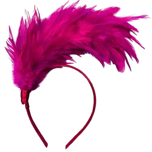 Bkazwe Bunt Feder Stirnband Fascinator Stirnbänder Cosplay Haarband Karneval Party Kopfschmuck Regenbogen Feder Haarreif Feder Kopfbedeckung Kostüm für Ostertag Hochzeit Halloween Party von Bkazwe